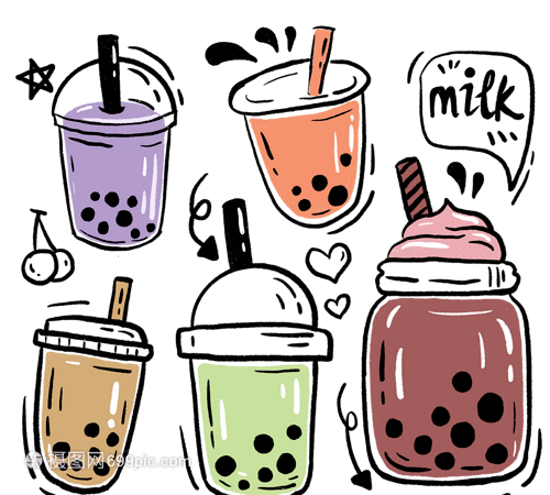 珍珠奶茶可愛手繪