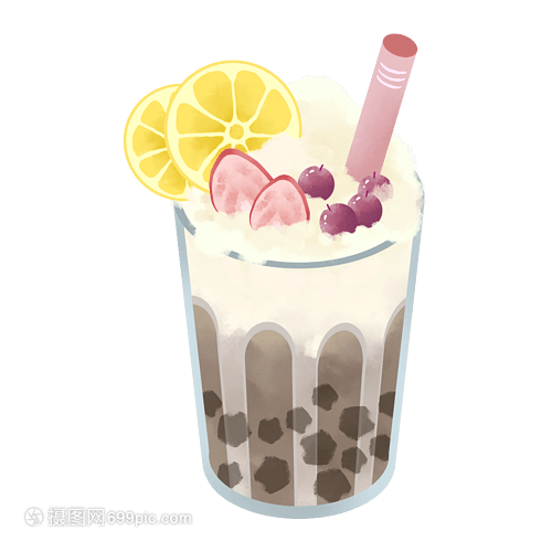 手繪卡通奶茶