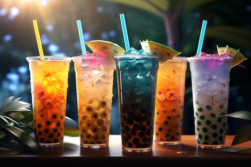 一杯美味的珍珠奶茶飲品攝影圖片 創意海報